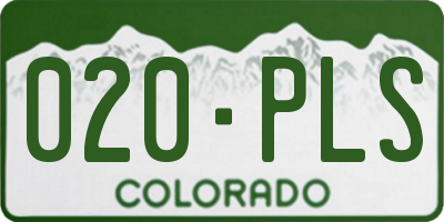 CO license plate 020PLS
