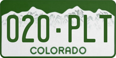 CO license plate 020PLT