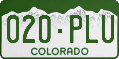 CO license plate 020PLU