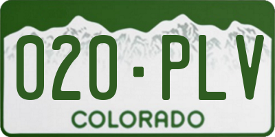 CO license plate 020PLV