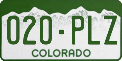CO license plate 020PLZ