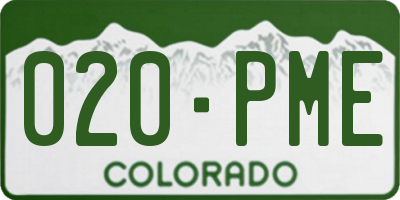 CO license plate 020PME