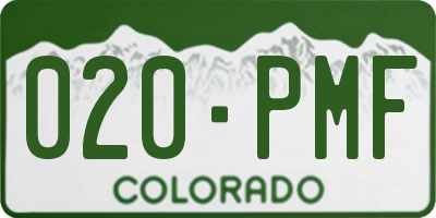 CO license plate 020PMF