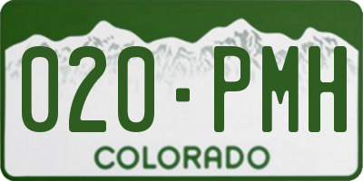 CO license plate 020PMH