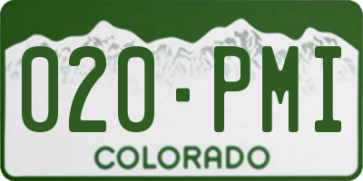CO license plate 020PMI