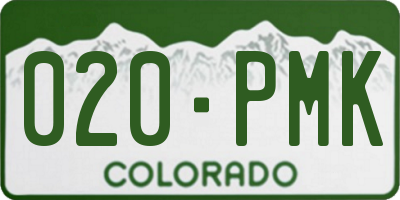 CO license plate 020PMK
