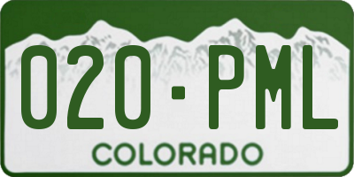 CO license plate 020PML