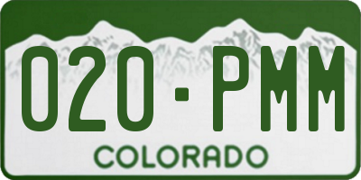 CO license plate 020PMM