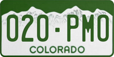 CO license plate 020PMO