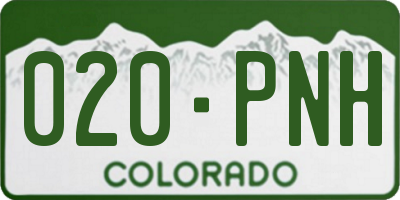 CO license plate 020PNH
