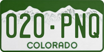 CO license plate 020PNQ