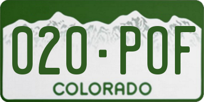 CO license plate 020POF