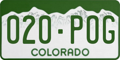 CO license plate 020POG