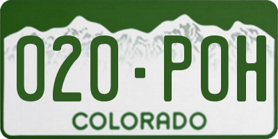 CO license plate 020POH