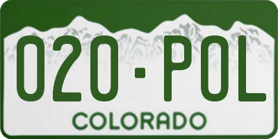 CO license plate 020POL