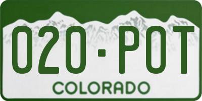 CO license plate 020POT