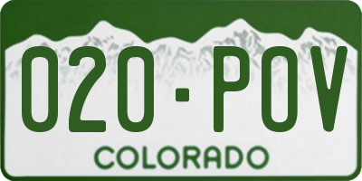 CO license plate 020POV