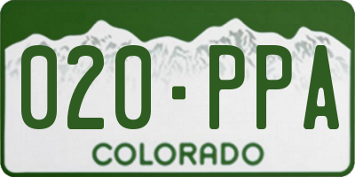 CO license plate 020PPA