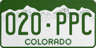 CO license plate 020PPC