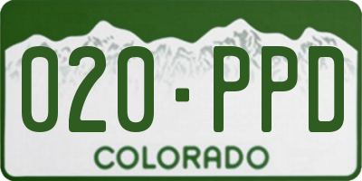 CO license plate 020PPD