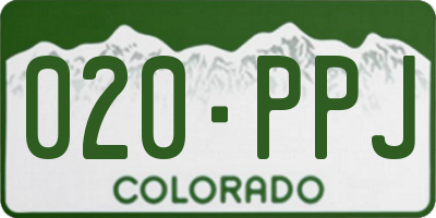 CO license plate 020PPJ