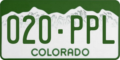 CO license plate 020PPL