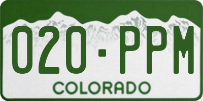 CO license plate 020PPM