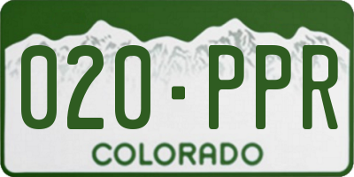CO license plate 020PPR