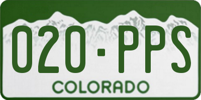 CO license plate 020PPS