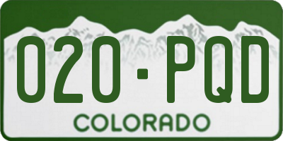 CO license plate 020PQD