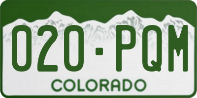 CO license plate 020PQM