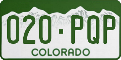 CO license plate 020PQP