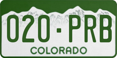 CO license plate 020PRB