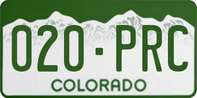 CO license plate 020PRC