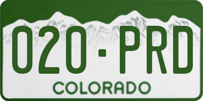 CO license plate 020PRD