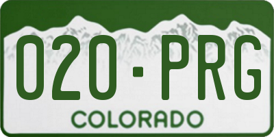 CO license plate 020PRG