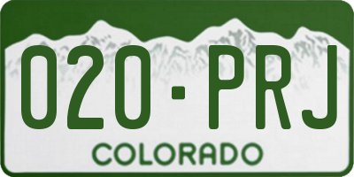 CO license plate 020PRJ