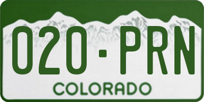 CO license plate 020PRN