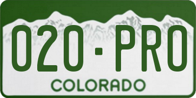 CO license plate 020PRO