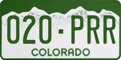 CO license plate 020PRR