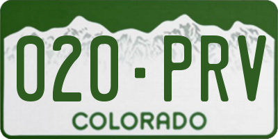 CO license plate 020PRV