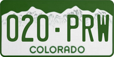 CO license plate 020PRW