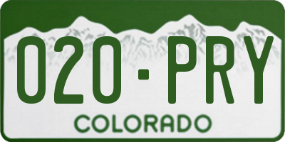 CO license plate 020PRY