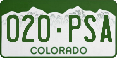 CO license plate 020PSA