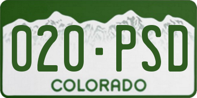 CO license plate 020PSD