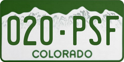 CO license plate 020PSF