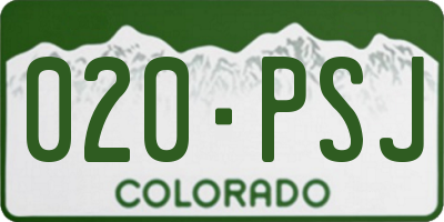 CO license plate 020PSJ