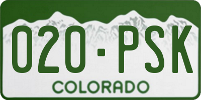 CO license plate 020PSK