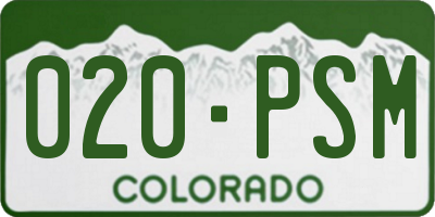 CO license plate 020PSM