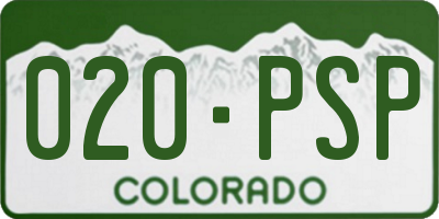 CO license plate 020PSP